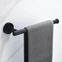 Matte Black Towel Rail Durable Wall Mounted Towel Rack Towel Bar Modern Stainless Steel for Bathroom Kithchen