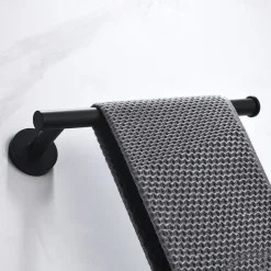 Matte Black Towel Rail Durable Wall Mounted Towel Rack Towel Bar Modern Stainless Steel for Bathroom Kithchen
