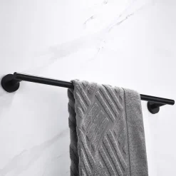 Matte Black Towel Rail Towel Bar Wall Mounted Bathroom Towel Rack Stainless Steel Towel Holder for Bathroom