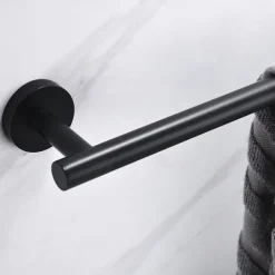 Matte Black Towel Rail Towel Bar Wall Mounted Bathroom Towel Rack Stainless Steel Towel Holder for Bathroom