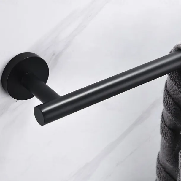 Matte Black Towel Rail Towel Bar Wall Mounted Bathroom Towel Rack Stainless Steel Towel Holder for Bathroom