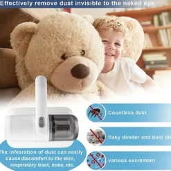 Mattress Vacuum Cleaner, Handheld UV Bed Vacuum Cleaner, 12Kpa Strong Suction Power Can Efficiently Clean Mattresses, Pillows, Sofas and Carpets