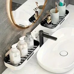 Maximize Your Bathroom Storage with This Wall-Mounted Plastic Shelf Rack