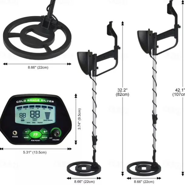 MD-4090 Handheld All-Metal Underground Detector - Gold/Silver/Copper/Iron Treasure Hunter with Waterproof Design & Pinpoint Function
