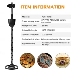 MD920 Underground Metal Detector Treasure Finder Gold Digger with 3.5mm Earphone Jack Waterproof Treasure Metal Detector