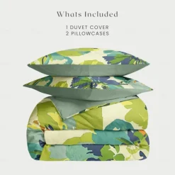 Meadow Floral Duvet Cover Set Cotton Brushed Pattern Set Soft 3-Piece Luxury Bedding Set Home Decor Gift Twin Full King Queen Size Duvet Cover