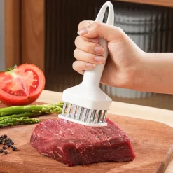 Meat Tenderizer Stainless Steel Meat Looser 24 Needle Automatic Spring Meat Hammer Rib Breaking Perforator Kitchen Gadgets