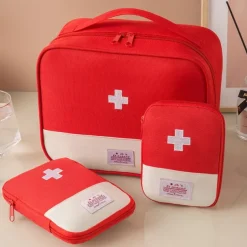 Medicine Storage Box Set, Portable Travel Compact First Aid Kit, Medical Organizer Bag for Medications & Essentials, Small Emergency Pouch for Travel