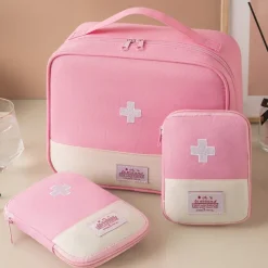 Medicine Storage Box Set, Portable Travel Compact First Aid Kit, Medical Organizer Bag for Medications & Essentials, Small Emergency Pouch for Travel