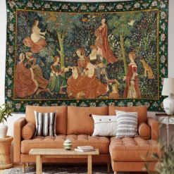 Medieval Painting Tapestry Middle Age Tapestry Wall Art Large Tapestry Mural Decor Photograph Backdrop Blanket Curtain Home Bedroom Living Room Decoration