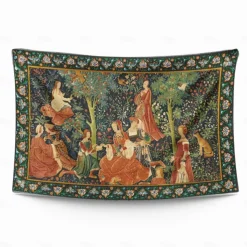 Medieval Painting Tapestry Middle Age Tapestry Wall Art Large Tapestry Mural Decor Photograph Backdrop Blanket Curtain Home Bedroom Living Room Decoration