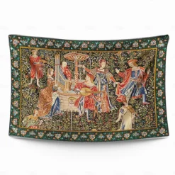 Medieval Painting Tapestry Middle Age Tapestry Wall Art Large Tapestry Mural Decor Photograph Backdrop Blanket Curtain Home Bedroom Living Room Decoration