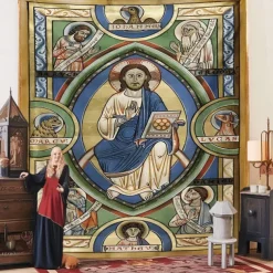 Medieval Painting Tapestry Middle Age Tapestry Wall Art Decor Photograph Backdrop Blanket Curtain Home Bedroom Living Room Decoration