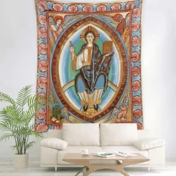 Medieval Painting Tapestry Middle Age Tapestry Wall Art Decor Photograph Backdrop Blanket Curtain Home Bedroom Living Room Decoration