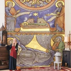 Medieval Painting Tapestry Middle Age Tapestry Wall Art Decor Photograph Backdrop Blanket Curtain Home Bedroom Living Room Decoration