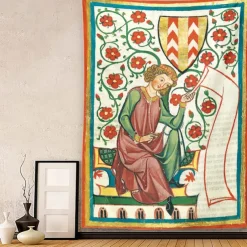 Medieval Tapestry Middle Age Tapestry Wall Art Large Tapestry Mural Decor Photograph Backdrop Blanket Curtain Home Bedroom Living Room Decoration