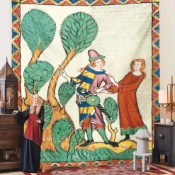 Medieval Tapestry Middle Age Tapestry Wall Art Large Tapestry Mural Decor Photograph Backdrop Blanket Curtain Home Bedroom Living Room Decoration