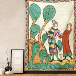 Medieval Tapestry Middle Age Tapestry Wall Art Large Tapestry Mural Decor Photograph Backdrop Blanket Curtain Home Bedroom Living Room Decoration