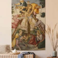 Medieval Tapestry Middle Age Tapestry Religious Art Large Mural Decor Photograph Backdrop Home Bedroom Living Room Decoration The Baptism of Christ