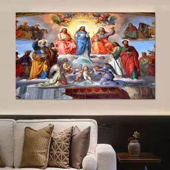 Medieval Tapestry Middle Age Wall Art Jesus and Angels Large Tapestry Mural Decor Photograph Backdrop Blanket Curtain Home Bedroom Living Room Decoration