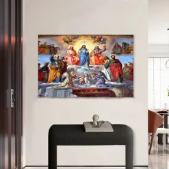 Medieval Tapestry Middle Age Wall Art Jesus and Angels Large Tapestry Mural Decor Photograph Backdrop Blanket Curtain Home Bedroom Living Room Decoration