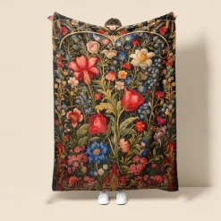 Medieval The Tree Of Life Soft Throws Blanket,Novelty Flannel Throw Blankets Warm Printed All Seasons Gifts Home Decor Big Blanket