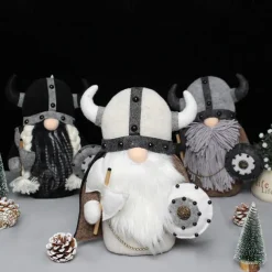 Medieval Viking Gladiator Gnome Plush Doll, Faceless Elder Warrior Stuffed Figurine, Nordic Knight Plush Decor Toy