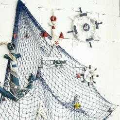 Mediterranean Decorative Fishing Net Thick Hemp Rope Background Wall Decoration Hanging Fish Net