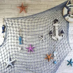 Mediterranean Decorative Fishing Net Thick Hemp Rope Background Wall Decoration Hanging Fish Net