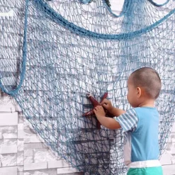 Mediterranean Decorative Fishing Net Thick Hemp Rope Background Wall Decoration Hanging Fish Net