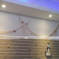 Mediterranean Decorative Fishing Net Thick Hemp Rope Background Wall Decoration Hanging Fish Net