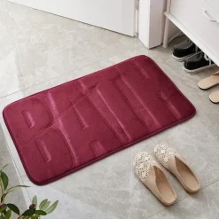 Memory Foam Bath Mat, Cobblestone Super Absorbent Bath Mat, Machine Washable And Ultra Soft, Bathroom Supplies