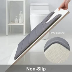 Memory Foam Bath Mat Non-slip Contour Toilet Bath Rug, U-Shaped Non Slip Absorbent Thick Soft Washable Bathroom Rugs, Floor Carpet Bath Mat for Bathroom Sink Toilet 50*60CM (20