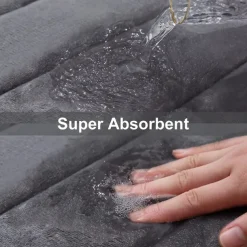 Memory Foam Bath Mat Non-slip Contour Toilet Bath Rug, U-Shaped Non Slip Absorbent Thick Soft Washable Bathroom Rugs, Floor Carpet Bath Mat for Bathroom Sink Toilet 50*60CM (20