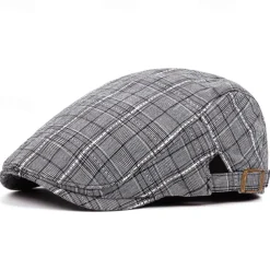 Men'S and Women'S Stylish Check Pattern Beanie Hat - Packable, Hand Washable, Autumn & Spring Fashion Cap, Autumn Fashion Cap Check Pattern Beanie Packable Hat