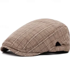 Men'S and Women'S Stylish Check Pattern Beanie Hat - Packable, Hand Washable, Autumn & Spring Fashion Cap, Autumn Fashion Cap Check Pattern Beanie Packable Hat