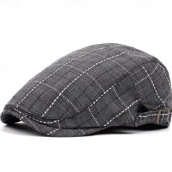 Men'S and Women'S Stylish Check Pattern Beanie Hat - Packable, Hand Washable, Autumn & Spring Fashion Cap, Autumn Fashion Cap Check Pattern Beanie Packable Hat