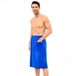 Men's Bath Towel Wearable and Wrapable Soft and Absorbent Extra-large Size Bathrobe-style Home-use Long Towel