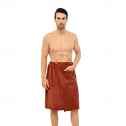 Men's Bath Towel Wearable and Wrapable Soft and Absorbent Extra-large Size Bathrobe-style Home-use Long Towel