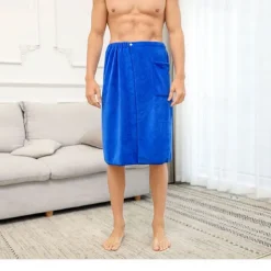 Men's Bath Towel Wearable and Wrapable Soft and Absorbent Extra-large Size Bathrobe-style Home-use Long Towel
