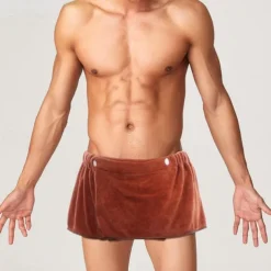 Men's Bath Towel Wearable and Wrapable Soft and Absorbent Extra-large Size Bathrobe-style Home-use Short Towel