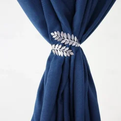 Mental Curtain Tie Backs Drapery Tiebacks Holdbacks Modern Metal Leaf Buckle Decorative Draperies Window Treatments 1 Pcs