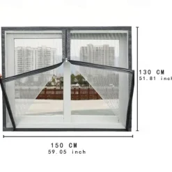 Mesh Screen Mosquito Nets For Windows, Summer Insect-proof Curtains, Removable Household Screen Doors, Invisible Custom Zipper Mosquito Nets Adjustable Screen Window