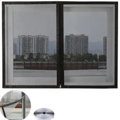 Mesh Screen Mosquito Nets For Windows, Summer Insect-proof Curtains, Removable Household Screen Doors, Invisible Custom Zipper Mosquito Nets Adjustable Screen Window