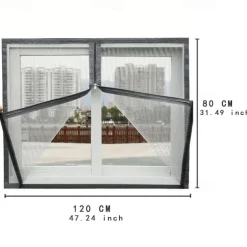Mesh Screen Mosquito Nets For Windows, Summer Insect-proof Curtains, Removable Household Screen Doors, Invisible Custom Zipper Mosquito Nets Adjustable Screen Window
