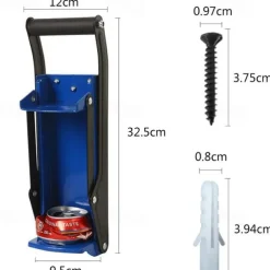 Metal Can Crusher Wall Mounted Thicker Metal Arms Heavy Duty Aluminum Can Crushers for Recycling 16oz Plastic Bottle Soda Can Smasher + 4 Mounting Screws