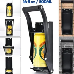 Metal Can Crusher Wall Mounted Thicker Metal Arms Heavy Duty Aluminum Can Crushers for Recycling 16oz Plastic Bottle Soda Can Smasher + 4 Mounting Screws