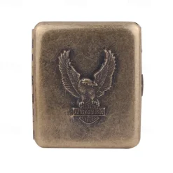 Metal Cigarette Case, Creative Embossed Design, Holds 20 Cigarettes