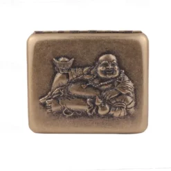 Metal Cigarette Case, Creative Embossed Design, Holds 20 Cigarettes