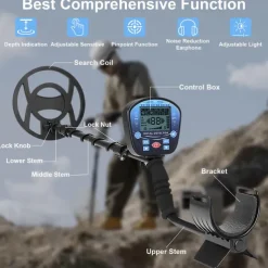 Metal Detector for Adults Professional, Detector De Metales for Gold and Silver with LCD Display, 5 Mode, Waterproof with 10" IP68 Search Coil and Upgraded Advanced DSP Chips